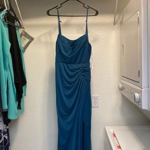 Azazie Kalea Ink Blue Dress